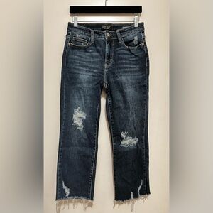 Judy Blue Cropped Distressed Jeans
